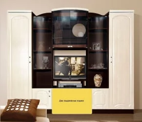 Стенка Александра 6 МДФ Венге/Млечный дуб