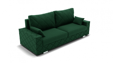 Диван Мартин-1 (ЗР) Цвет фасада: Зеленый; Тип: Прямой; Материал фасада: Металл/Велюр