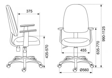 Кресло для оператора Бюрократ CH-1300/T-15-21 черный