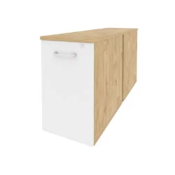 Тумба двойная низкая выдвижная приставная / опорная ONIX O.VTPO-2.7 Тиквуд Светлый/Белый
