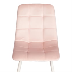 Дизайнерский стул CHILLY (mod. 7094-1) вельвет/металл, 44,5х52,5х86 см, pink (розовый) HLR39 / белый