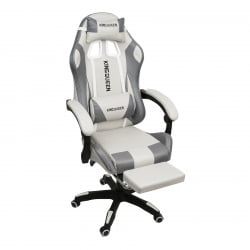 Кресло 1208, замша, цвет бело-серый с массажем, арт 1208-White-Grey