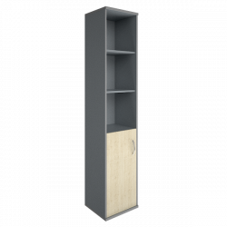 Шкаф высокий узкий левый Рива А.СУ-1.1 Л Клен/Металлик / Riva