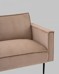 Диван прямой Кассель велюр рельефный бежевый