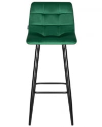 Стул барный DOBRIN NICOLE (черные матовые ножки, зелёный велюр (108-64)) 2 шт
