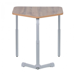 Парта одноместная трапеция (рост 3-7) Клен Танзау/Металл Серый