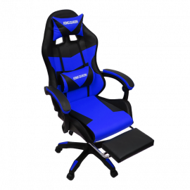 Кресло 1209 KINGQUEEN, цвет черный/синий с подсветкой, 1209-black-blue-mass-led