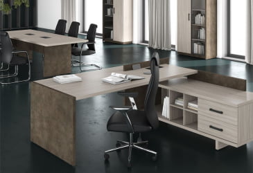 Стол для заседаний WOOD&STONE СФ-531102 Дрифтвуд Бетон Чикаго темный