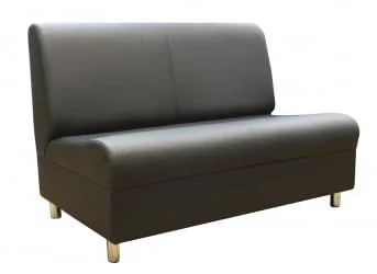 Диван офисный Диванная секция Клерк 3 двойная без подлокотников черный Ecotex 3001