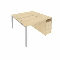 Рабочая станция с опорной тумбой Metal System Б.РС-СТП-2.1 Акация/Серый