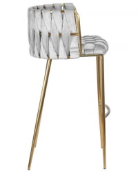 Стул барный ДОБРИН ЕММА ГОЛД (светло-серый велюр (135-37)) 4 шт / DOBRIN EMMA GOLD