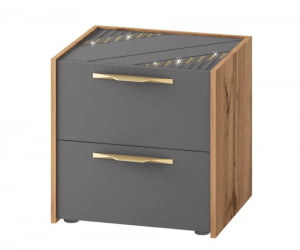 Тумба прикроватная Монако 902.07 Дуб Вотан Оникс Графит