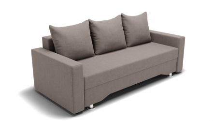 Диван Квадро-3 ППУ (ЗР) Цвет фасада: Серо коричневый; Тип: Прямой; Материал фасада: Металл/Велюр