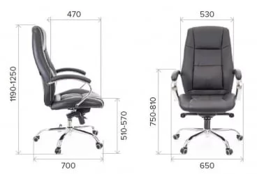 Кресло руководителя Kron M экокожа Черный