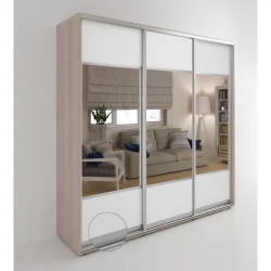 Трехстворчатый шкаф Акцент-Дуэт КВ 1500х600 Ясень шимо светлый