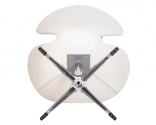 Кресло дизайнерское DOBRIN SWAN (белый кожзам P23, золотое основание)