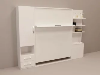 Кровать с подъёмным механизмом Смарт 1 с полками 1400 правый Венге