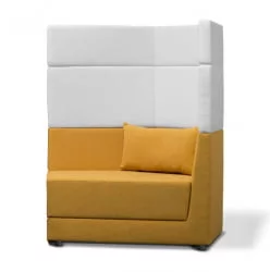 Диван с трехъярусной спинкой левый Элемент 2Б3 Желтый/Белый