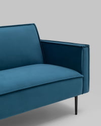 Диван прямой Кассель велюр Синий