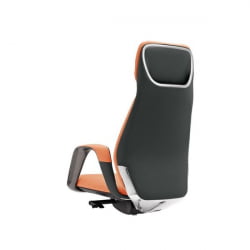 Эргономичное кресло руководителя Eureka OC07 SERENE (Nappa кожа), оранжевое