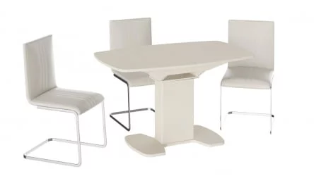 Стол обеденный new Портофино СМ(ТД)-105.02.11(1) Бежевое/Стекло бежевое матовое LUX