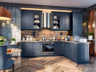 Панель окончание шкафа кухонного высокого 970 стенка со стеклом Мокка ЛД 274.980.000 Дуб фактурный антрацит