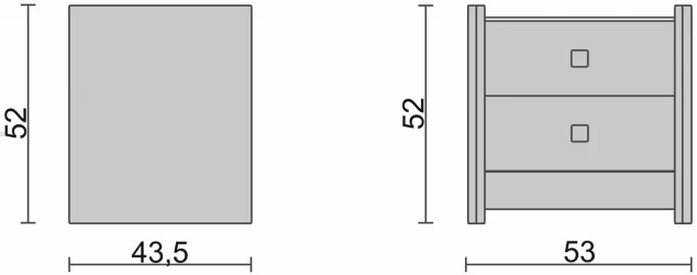 Тумба прикроватная с 2-мя ящиками Черная_68403