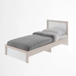 Кровать с ламелями Остин Модуль №21 Ясень шимо светлый/белый