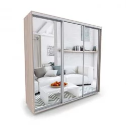 Шкаф-купе 3-х дверный Акцент-Сим З 2100х600 Ясень шимо светлый