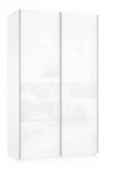 Шкаф-купе двухдверный Прайм 1600 Белое стекло/Белое стекло Белый снег