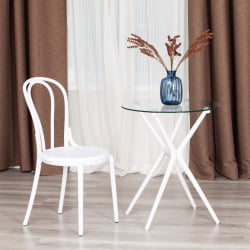 Дизайнерский стул THONET (mod. PL62) пластик, 42 x 52 x 89 см, White (Белый) 01