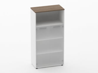 Шкаф 3 широкий 2 стеклянные двери, с нишей Дека 10.16.161 Дуб Верцаска/Белый / Deka