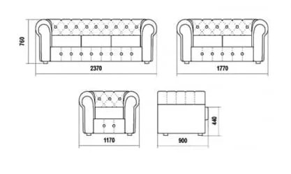 Диван трехместный Да Винчи 3Д Art Vision 125
