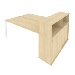 Рабочая станция с опорным шкафом-купе Метал Сйстем Б.РС-СШК-2.5 Акация/Белый / Metal System