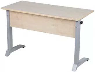 Парта двухместная с прямыми углами (рост №6) Серый/Металл Серый