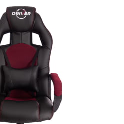 Кресло DRIVER (22) кож/зам/ткань, черный/бордо, 36-6/TW-13