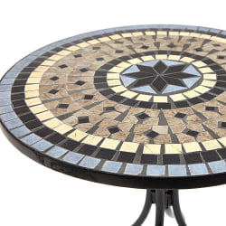 Круглый стол Secret de Maison ROMEO (mod. PL08-1070-1-GBRN) металл, 60х72см, черный/плитка ASTRA