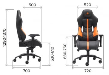 Кресло геймерское Everprof Jaguar Экокожа Оранжевый