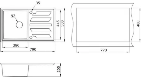 Кухонная мойка GRANULA 8002 Графит