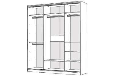 Белый шкаф-купе с зеркалом Виктория 1800х584х2300, Белый 18ДЗДЗ-ПШШШ-Б 310-763