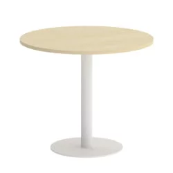 Стол журнальный круглый HOME OFFICE VR.SP-5-90.1 Клен/Белый металл