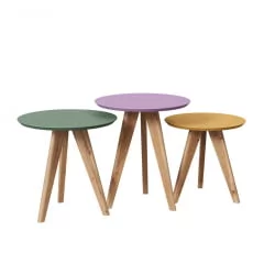 Комплект журнальных столов Тип 8 Софт Шафран Болотный Софт Сирень Дуб Вотан