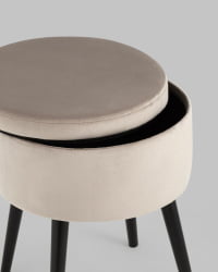 Пуф Клайс с ящиком велюр Светло-серый