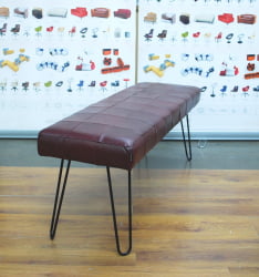 Банкетка Лейд 1200x400 натуральная кожа бордовая