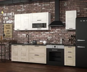 Кухонный гарнитур Белый/Дуб крафт серый/Дуб крафт белый