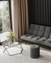 Пуф с ящиком Hive S букле черный меланж