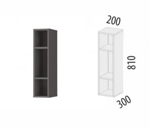Открытая полка Графит 74.37