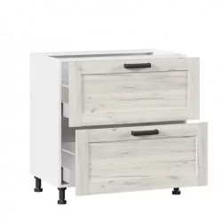 Тумба кухонная 800 с 2 ящиками (4) Винченца ЛД 234.150.000.011 Белый Дуб Крафт белый