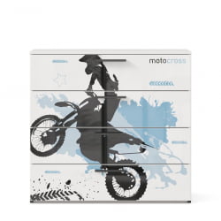 Комод тип 1 Мотокросс ЛД 535.050.000 Серый шелк с фотопечатью