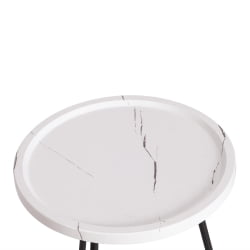 Кофейный столик LANCOME металл / МДФ, 45 х 45 х 45 см, белый мрамор/черный